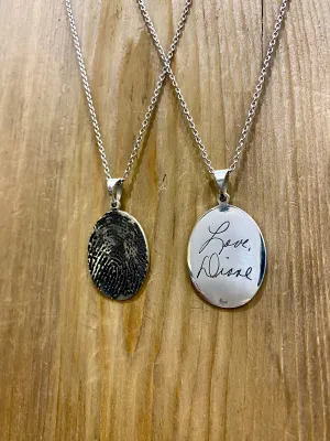 1” oval Custom Fingerprint Charm