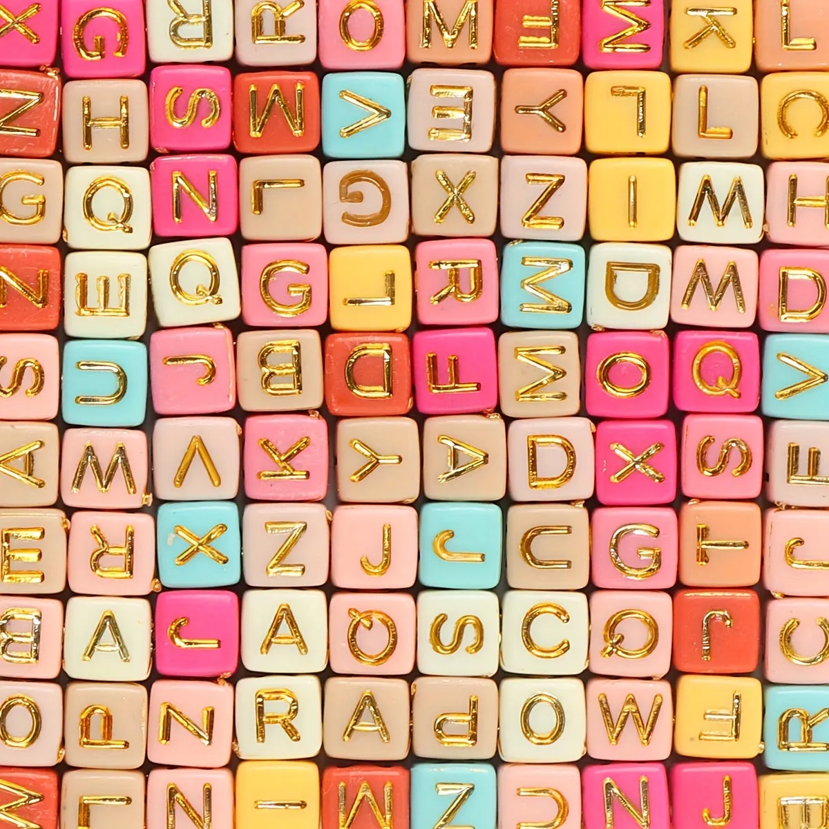 100 Square Alphabet Beads for Jewelry Making and Crafts