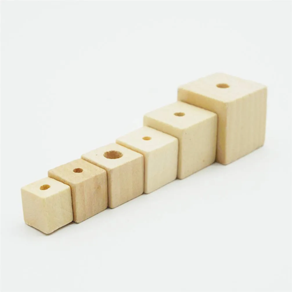 100pcs Wooden Square Beads Natural Blank Wood Cubes with Holes for Jewelry Necklace Creations, Crafts and DIY Projects（12 * 12MM）