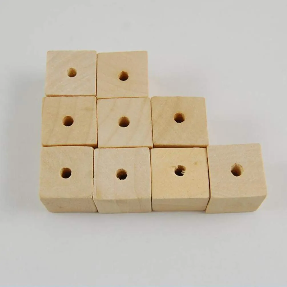 100pcs Wooden Square Beads Natural Blank Wood Cubes with Holes for Jewelry Necklace Creations, Crafts and DIY Projects（12 * 12MM）