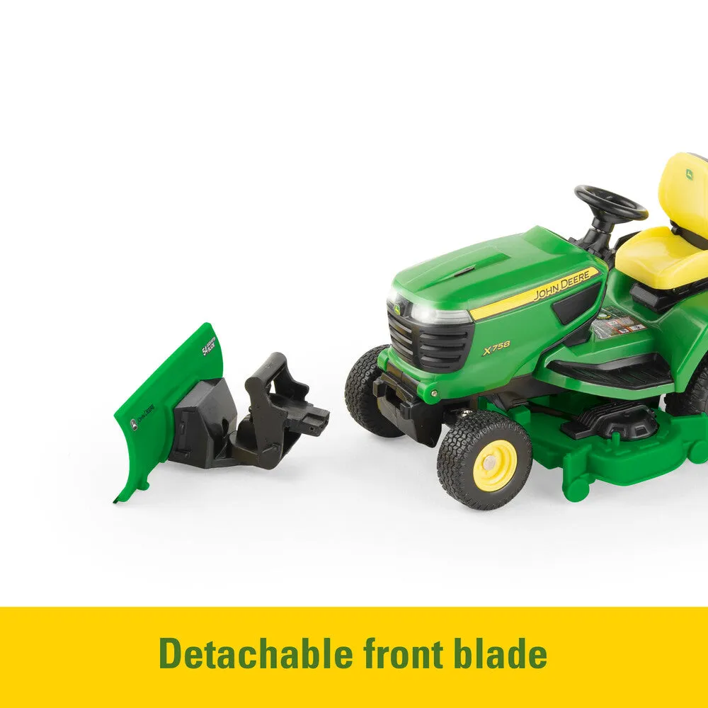 1:16 John Deere X758 Lawn Mower Tractor With Accessories Toy