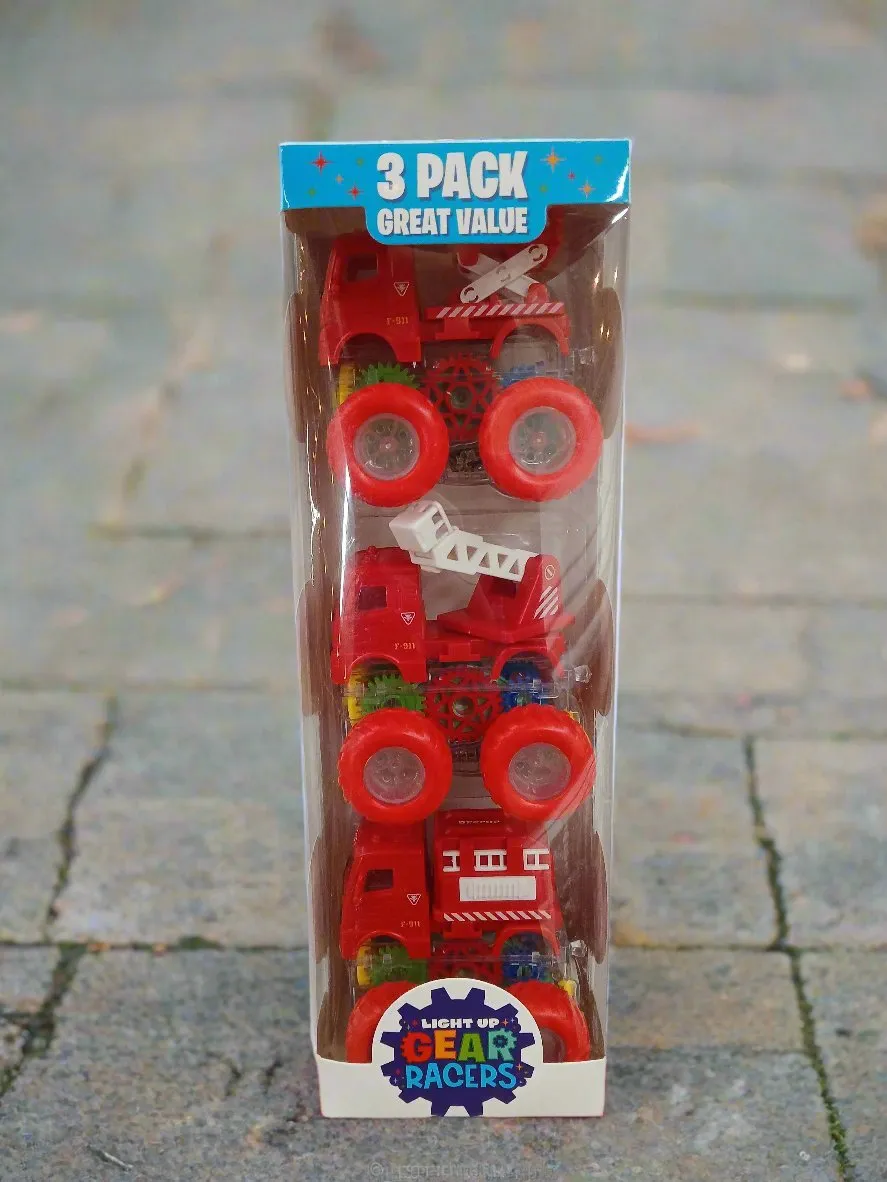 3 pack Light Up Gear Racers Cars