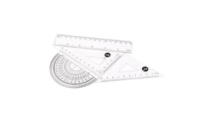 4 Pieces Clear Plastic Math Geometry Tool