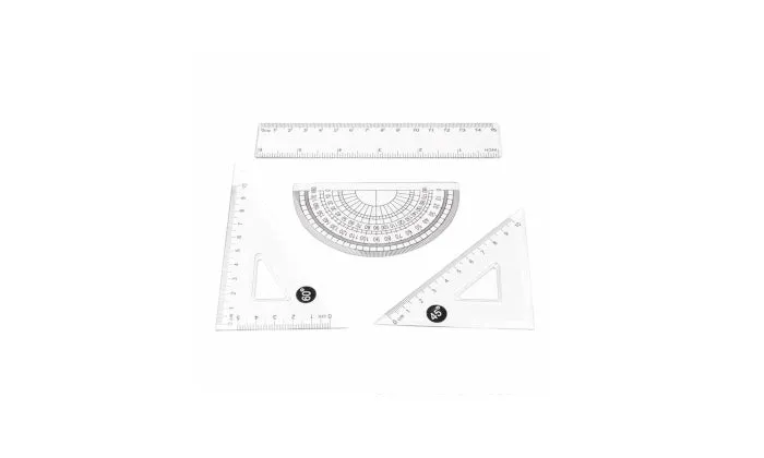 4 Pieces Clear Plastic Math Geometry Tool