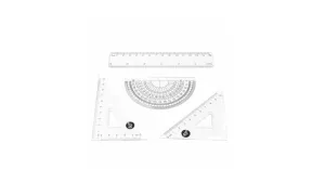 4 Pieces Clear Plastic Math Geometry Tool
