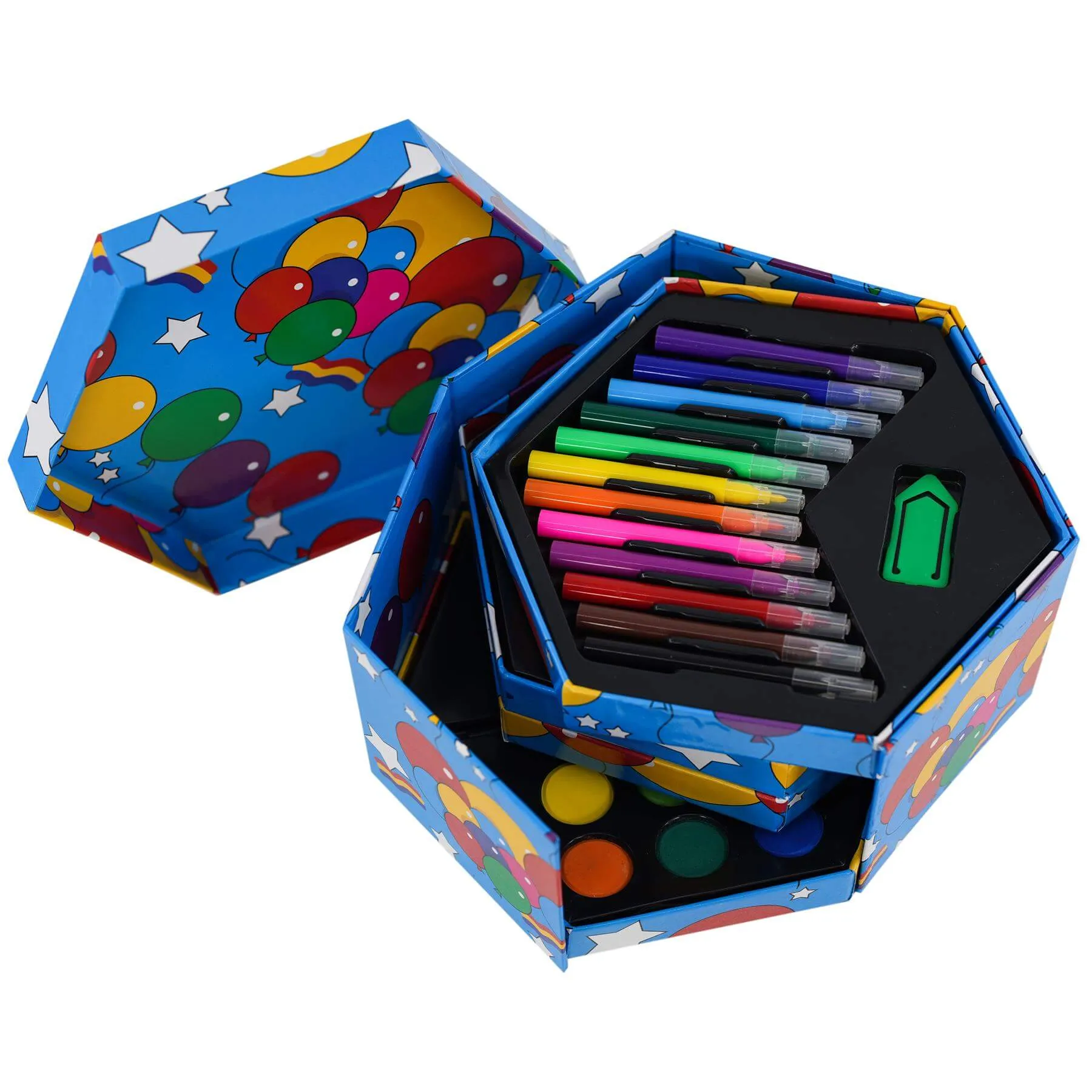 52 PCS Craft Art Artists Set Hexagonal Box