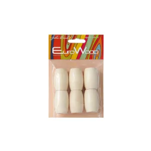 6-Pack Oval Large-Hole Wooden Beads - Neutral