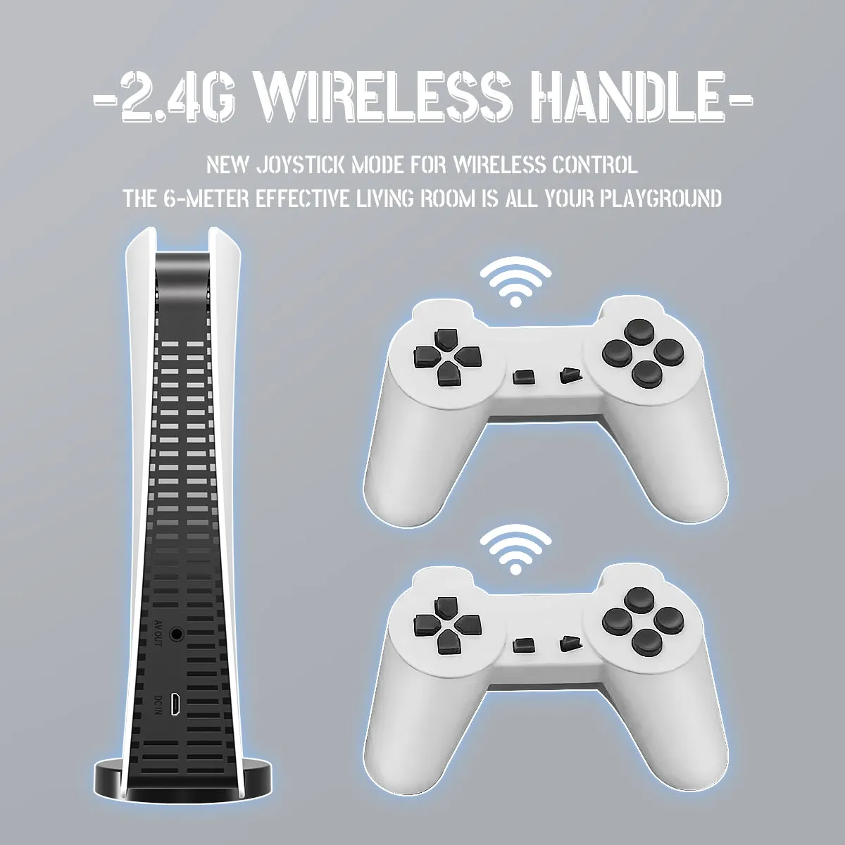 8-Bit Game Console With 2 Wireless Controllers NX-85