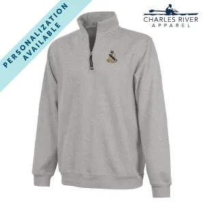 Alpha Sig Embroidered Crest Gray Quarter Zip