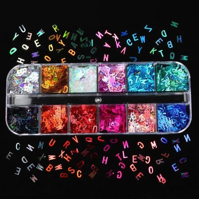 Alphabet Resin Sequins Kit: Sparkling Holographic Jewelry Making & Art
