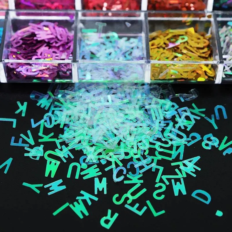 Alphabet Resin Sequins Kit: Sparkling Holographic Jewelry Making & Art