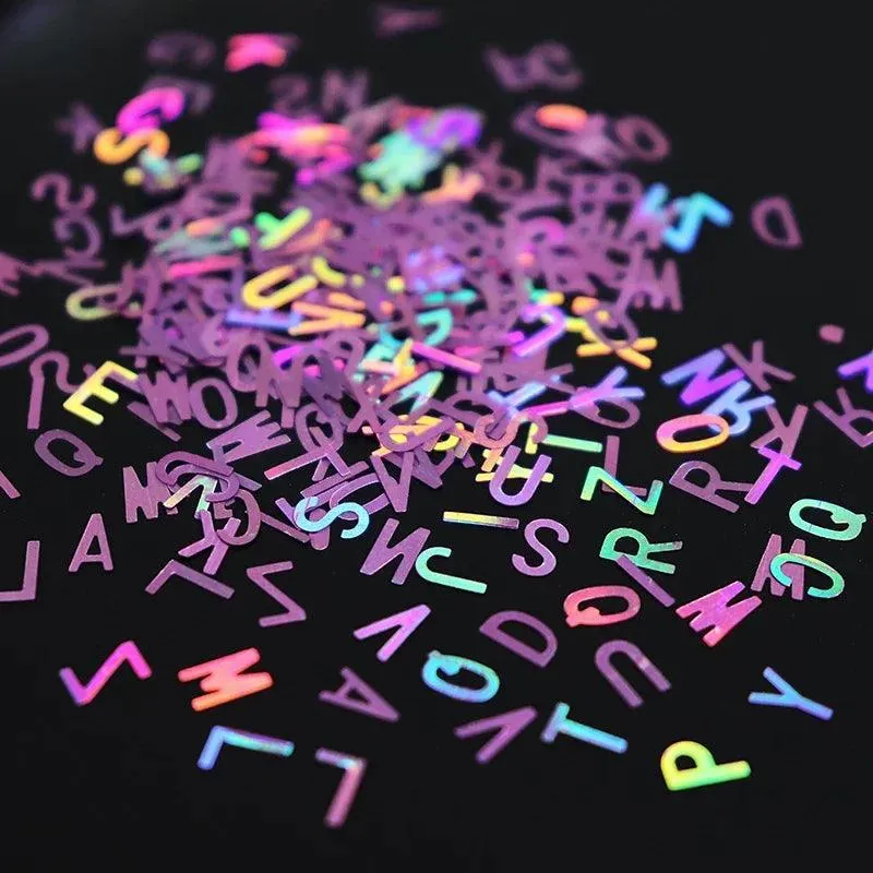 Alphabet Resin Sequins Kit: Sparkling Holographic Jewelry Making & Art