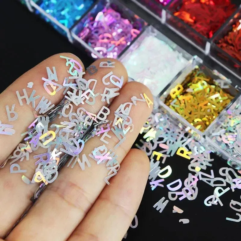 Alphabet Resin Sequins Kit: Sparkling Holographic Jewelry Making & Art