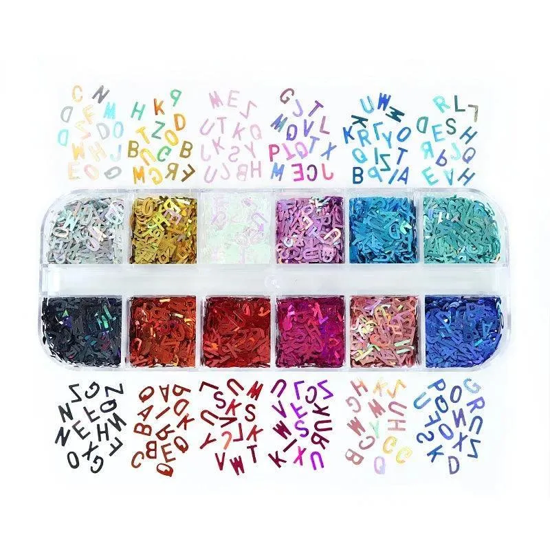 Alphabet Resin Sequins Kit: Sparkling Holographic Jewelry Making & Art
