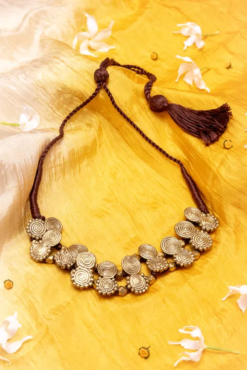 Brass Thread Choker Necklace D84