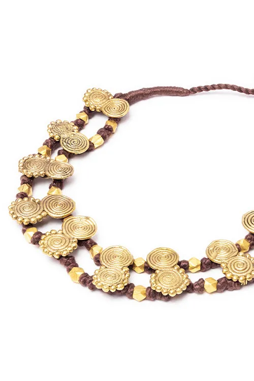 Brass Thread Choker Necklace D84