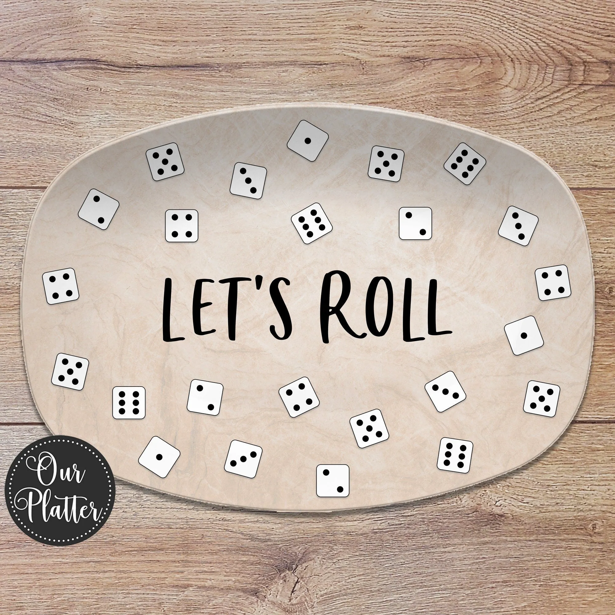 Bunco Night Dice Custom Personalized Platter