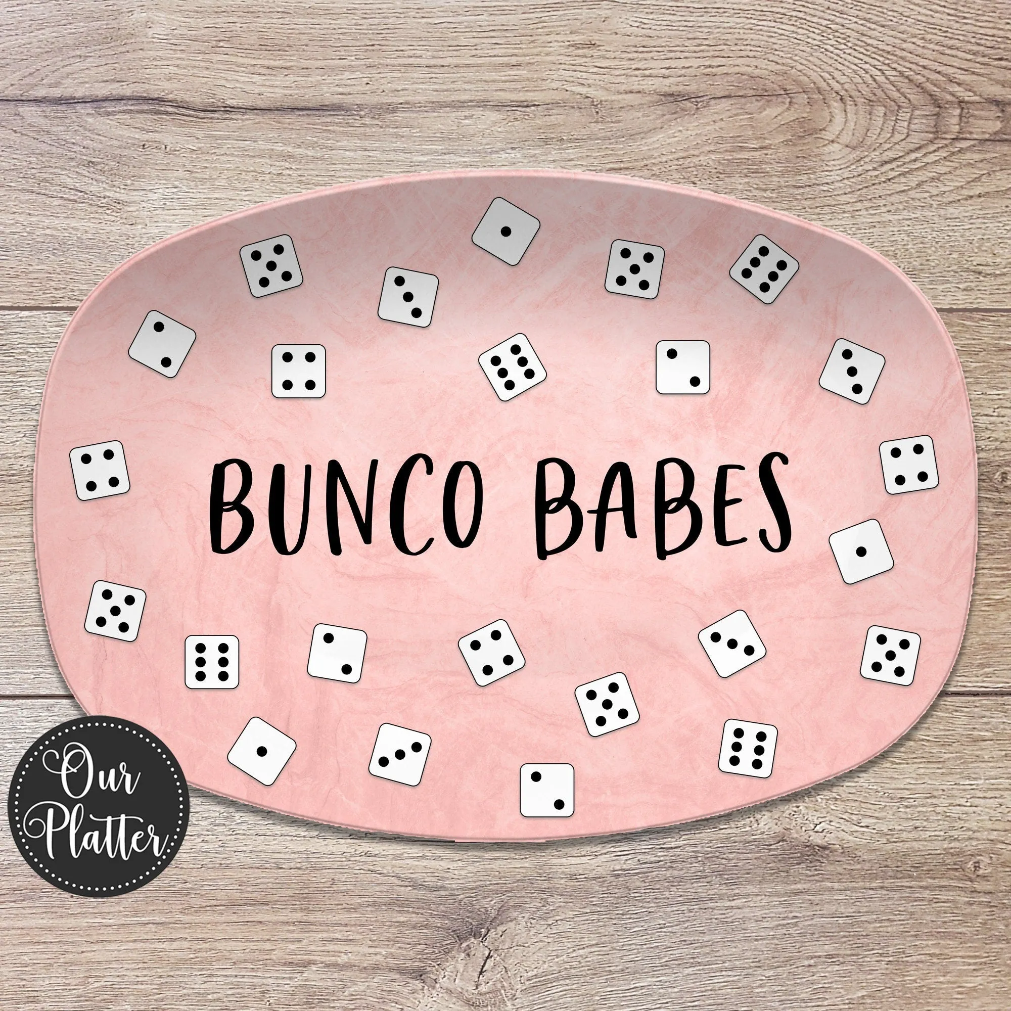 Bunco Night Dice Custom Personalized Platter