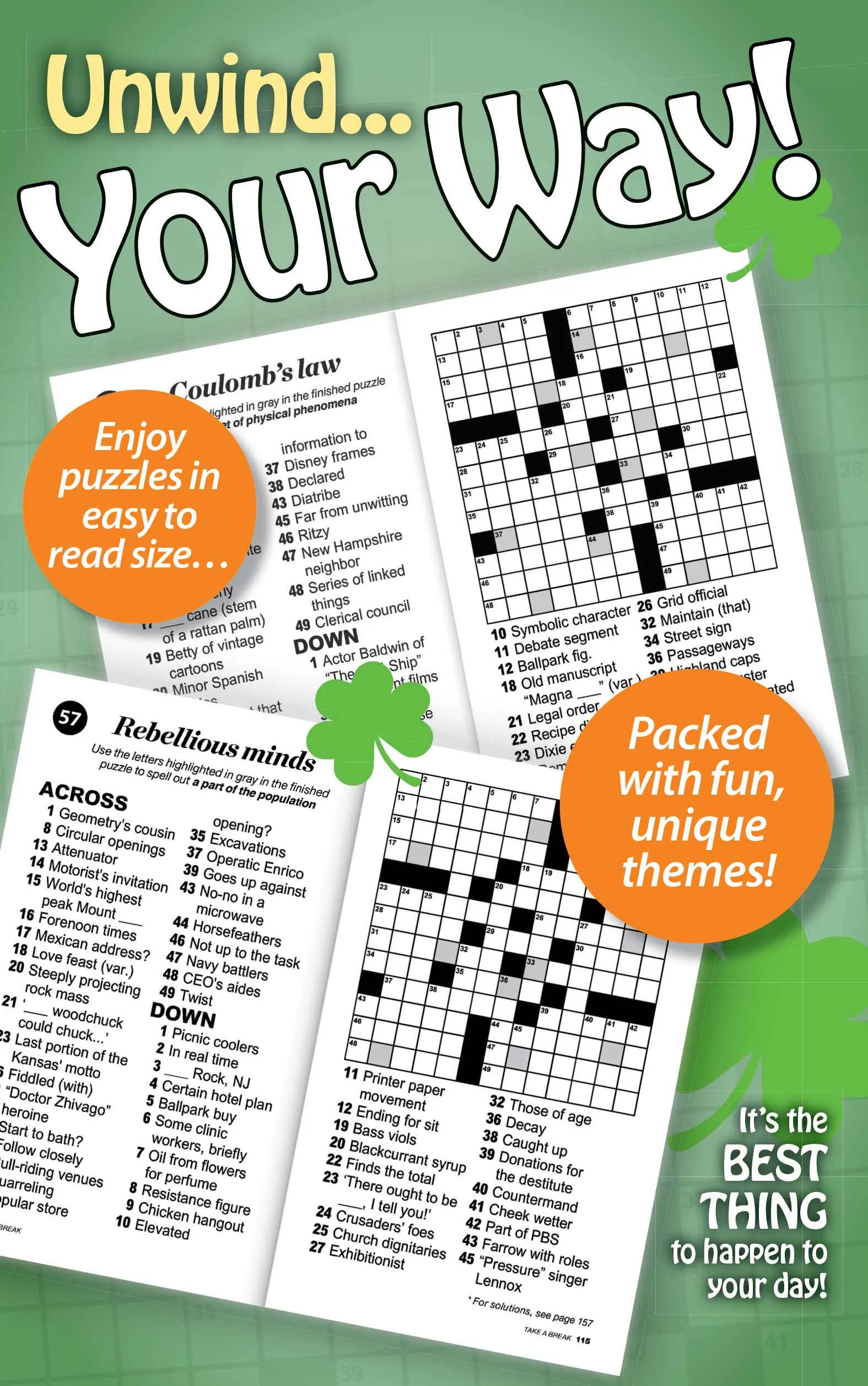 Crossword! - Large Print Vol. 5 Issue 6: 99 Puzzles   Bonus Word Scrambles, Lucky Lingo Wordplay, Easy To Read Size, Unique Themes, Helpful Hints, Unwind, De-Stress, Relax, Brain Challenges & Unplug!