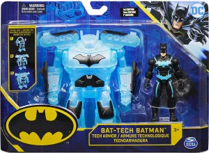DC Comics Batman Bat-Tech 4-inch Deluxe Action Figure with Transforming Tech Armor, Kids Toys for Boys Aged 4 and up