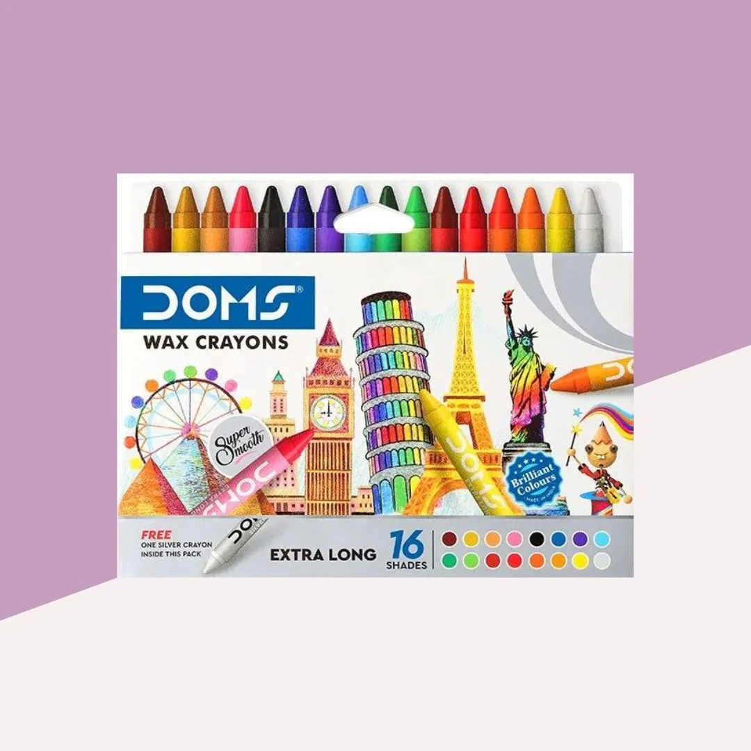 Doms Extra Long Crayons - 16 Shades ( Pack Of 1 )