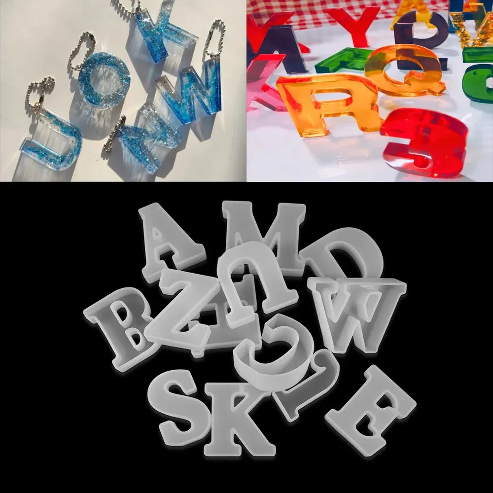 ELMAS 3D Alphabet Silicone Molds for DIY Jewelry & Crafts