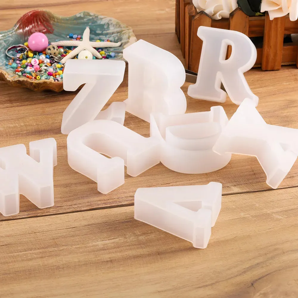 ELMAS 3D Alphabet Silicone Molds for DIY Jewelry & Crafts