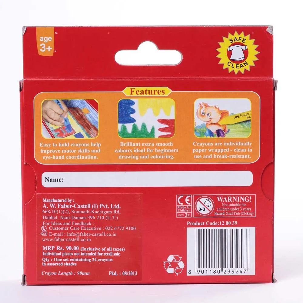 FABER-CASTELL Jumbo Wax Crayons Round 90mm 11mm