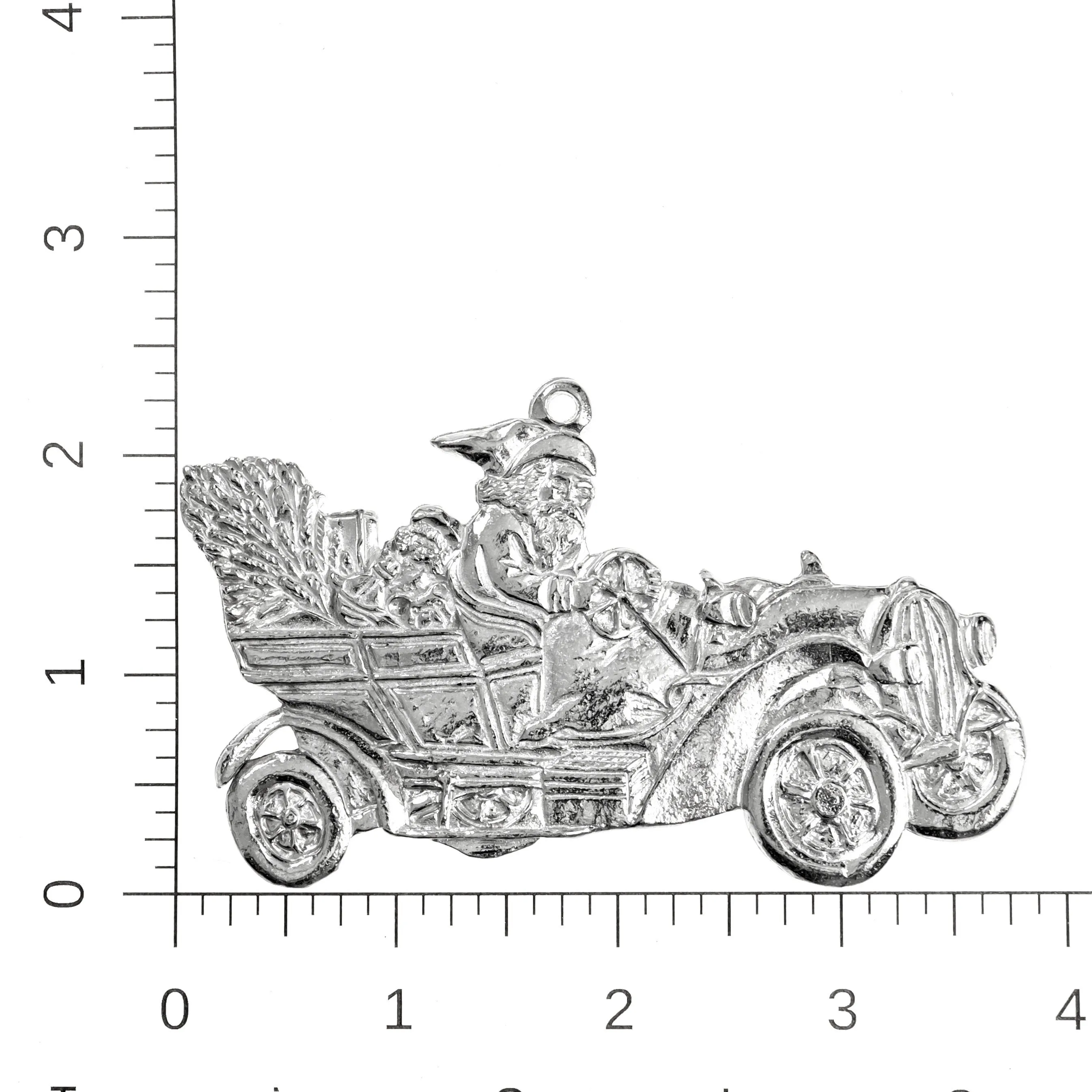 Fast Car Santa Ornament - Santa in a Vintage Car Christmas Ornament