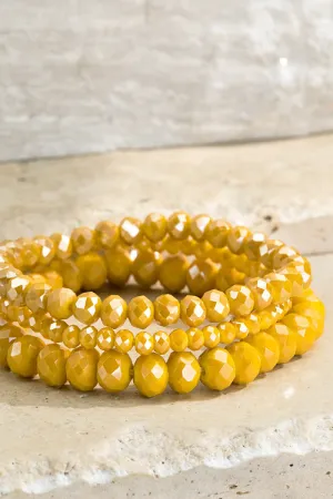 Glass Bead 3 Stretch Bracelet