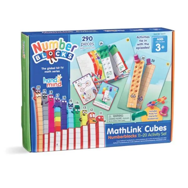 Hand2Mind Number Blocks Mathlink Cubes 11-20 Activity Set