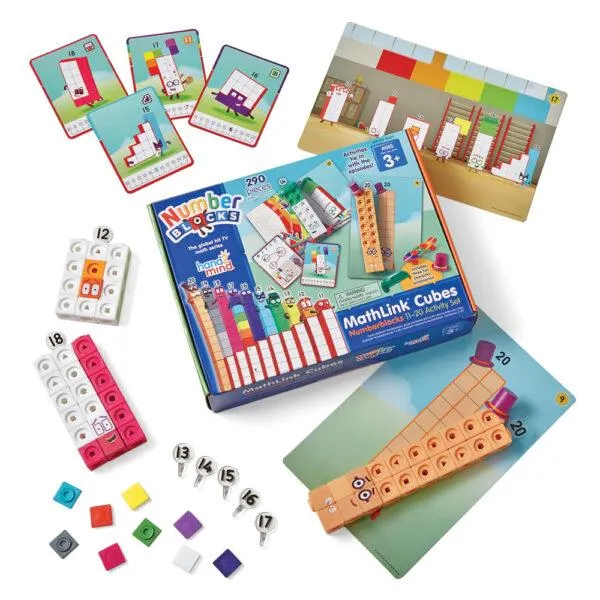 Hand2Mind Number Blocks Mathlink Cubes 11-20 Activity Set