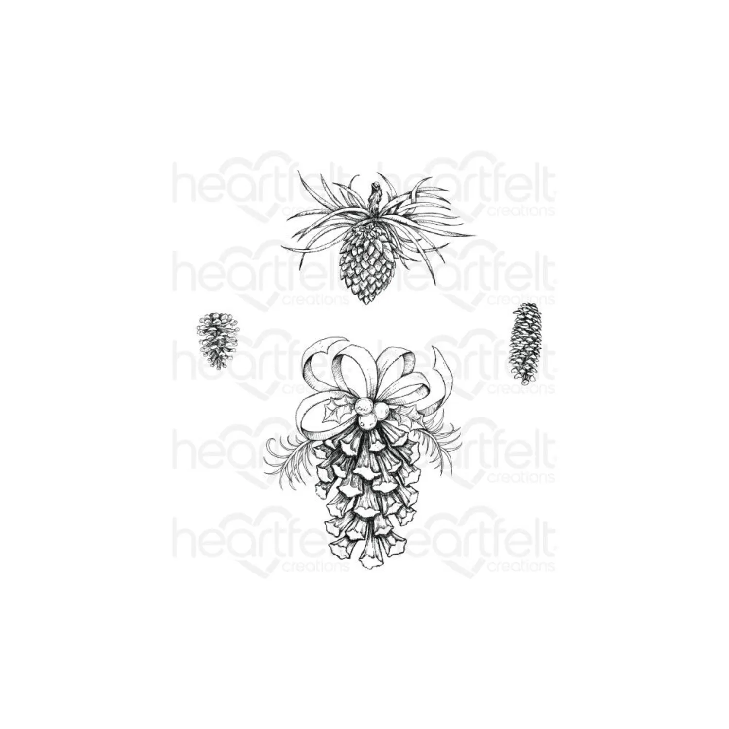 Heartfelt Creations Cling Rubber Stamp Set - Festive Pine, Snowy Pines*