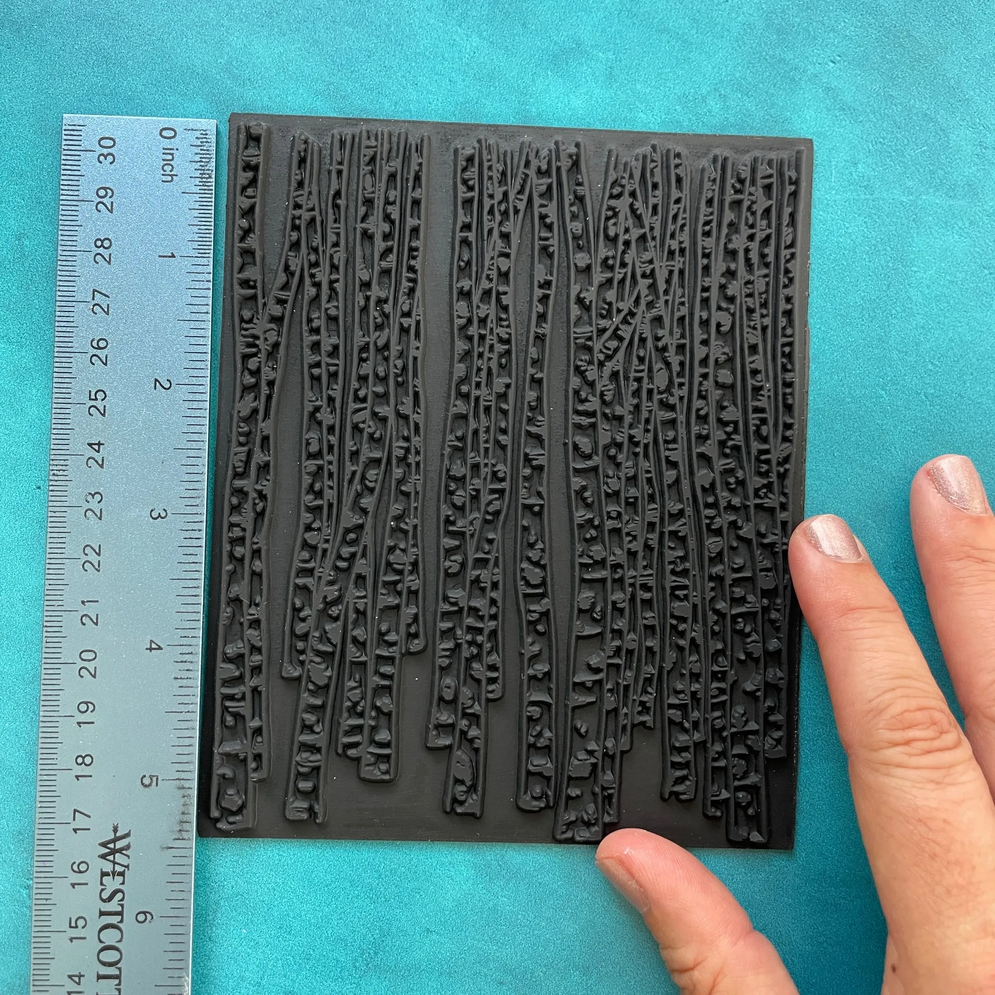 HERBS Rubber Stamp Ink Jumbo Texture Sheet for polymer clay gelli plate printing scrapbooking jewelry mixed media