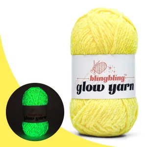 High Quality Yellow Glow-in-the-Dark Chenille Yarn