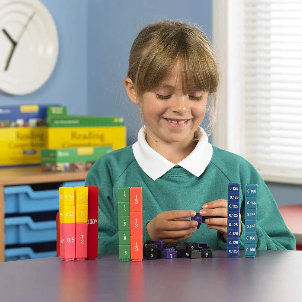 Learning Resources Fraction Tower Equivalency Cubes Multicolor