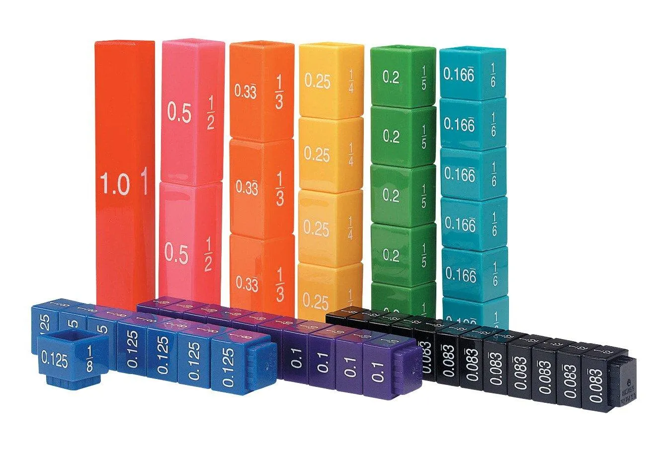 Learning Resources Fraction Tower Equivalency Cubes Multicolor