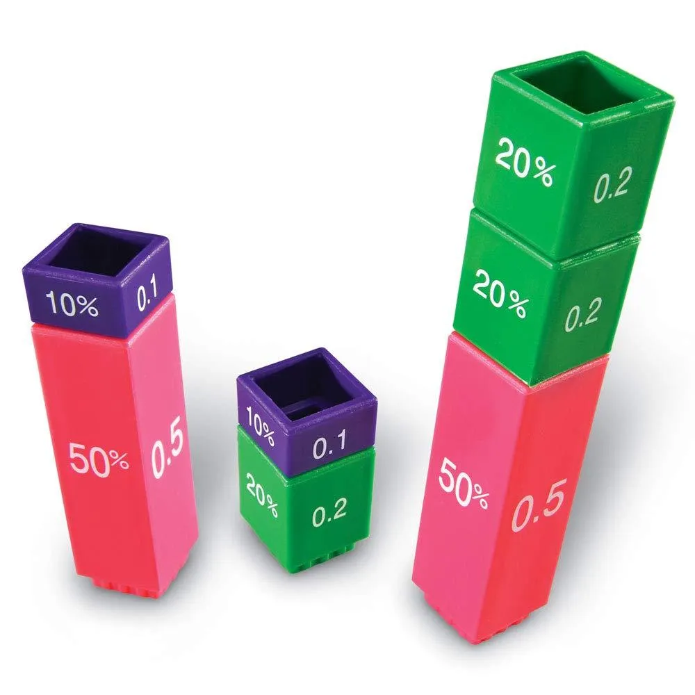 Learning Resources Fraction Tower Equivalency Cubes Multicolor