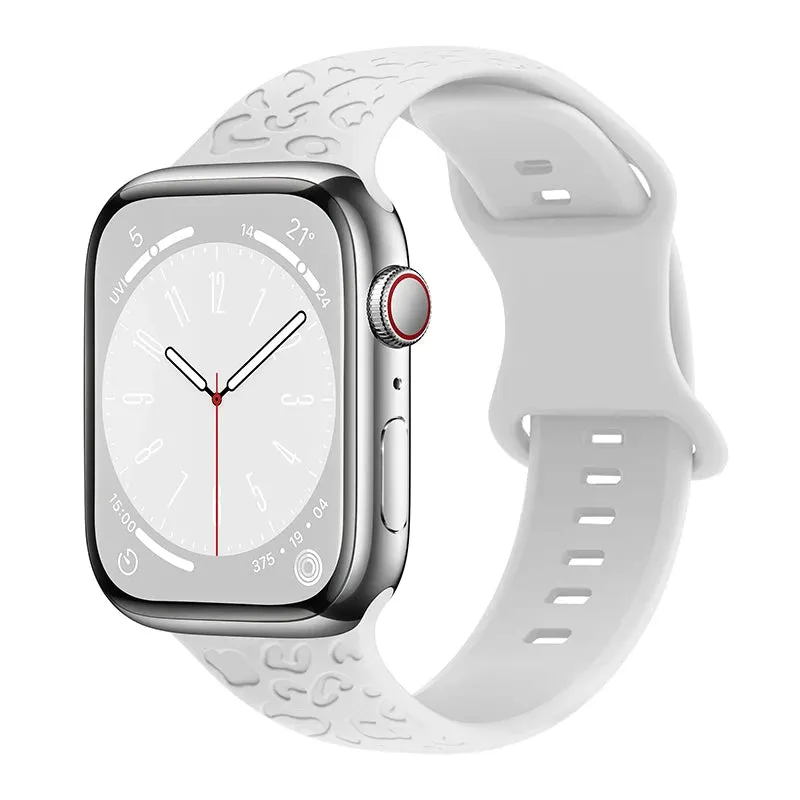 Leopard Luxe Silicone Band - The Wild Side of Apple Watch Accessories - White