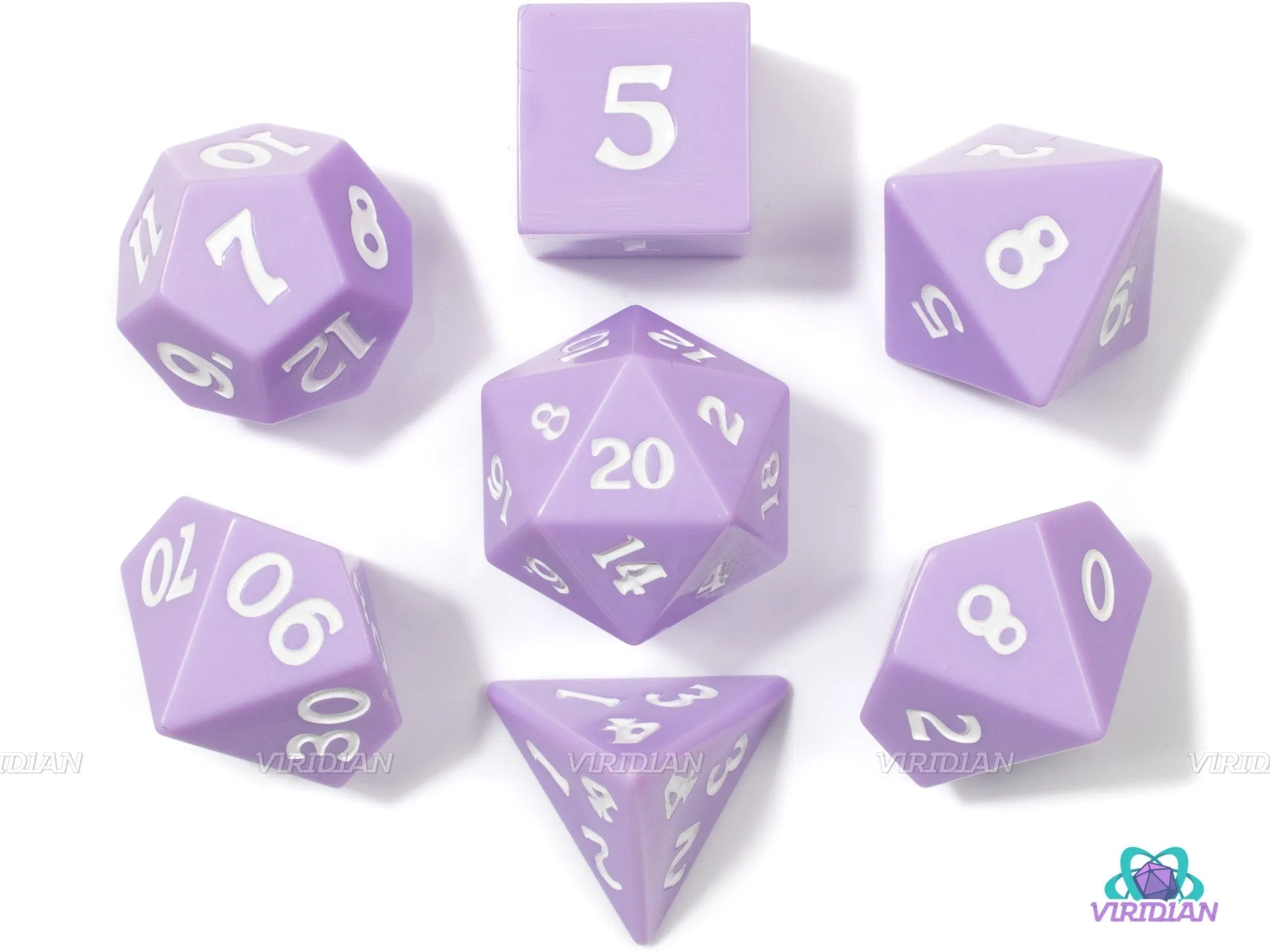 Lilac Cream | Light Purple Sharp Edge Acrylic Dice Set (7)
