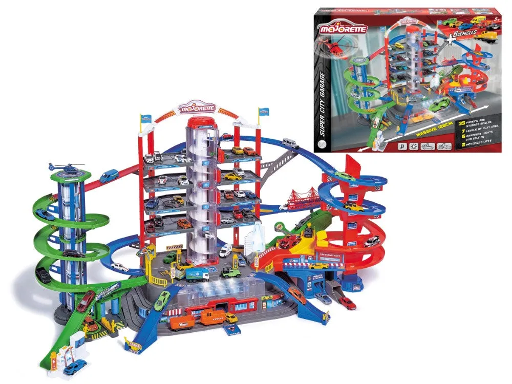 Majorette Mega City Garage W/ 6 Vehicles