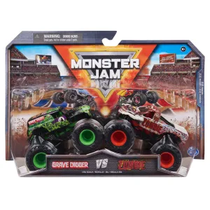Monster Jam 1:64 2 Pack Grave Digger And Zombie