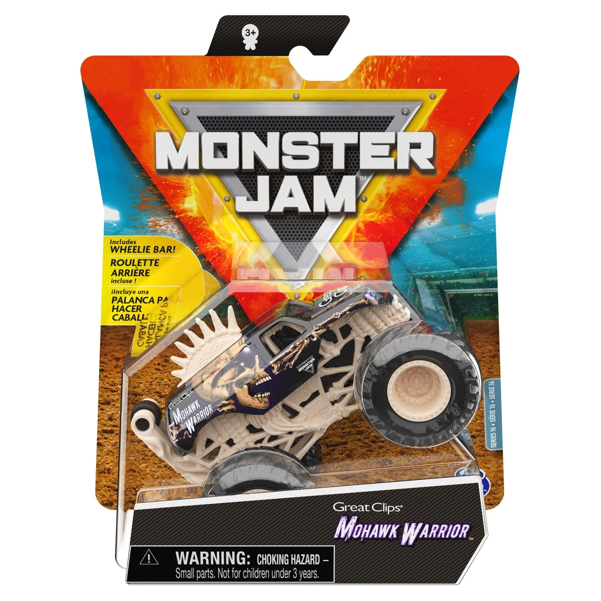 Monster Jam 1:64 Single Pack Series 16 Great Clips Mohawk Warrior