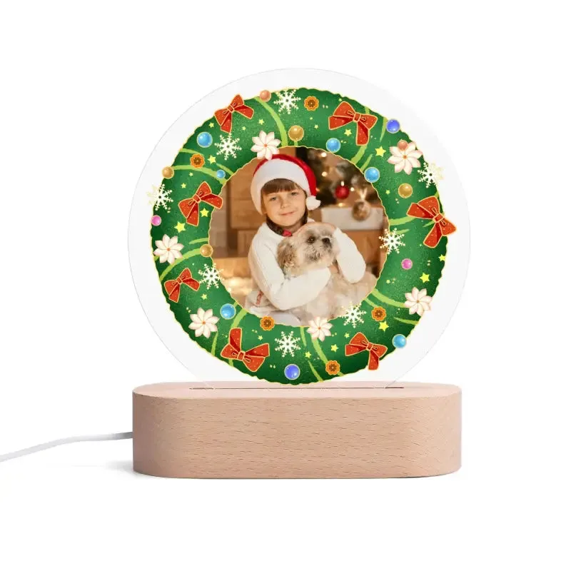Personalised Acrylic Round Lamp Night Light for Unique Home Decor