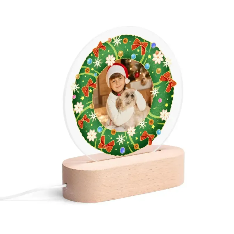 Personalised Acrylic Round Lamp Night Light for Unique Home Decor