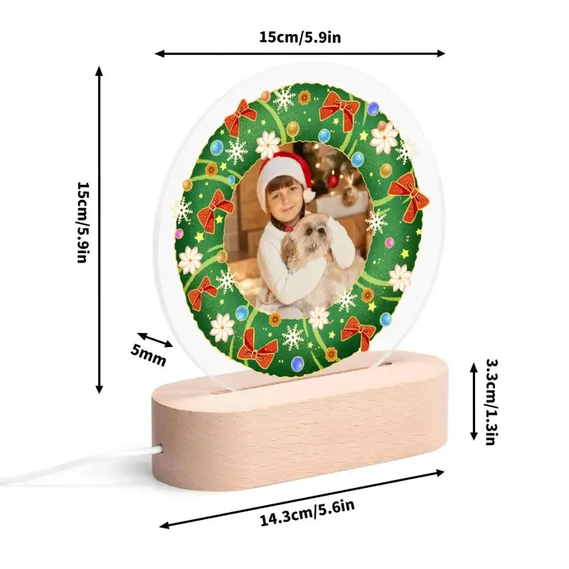 Personalised Acrylic Round Lamp Night Light for Unique Home Decor