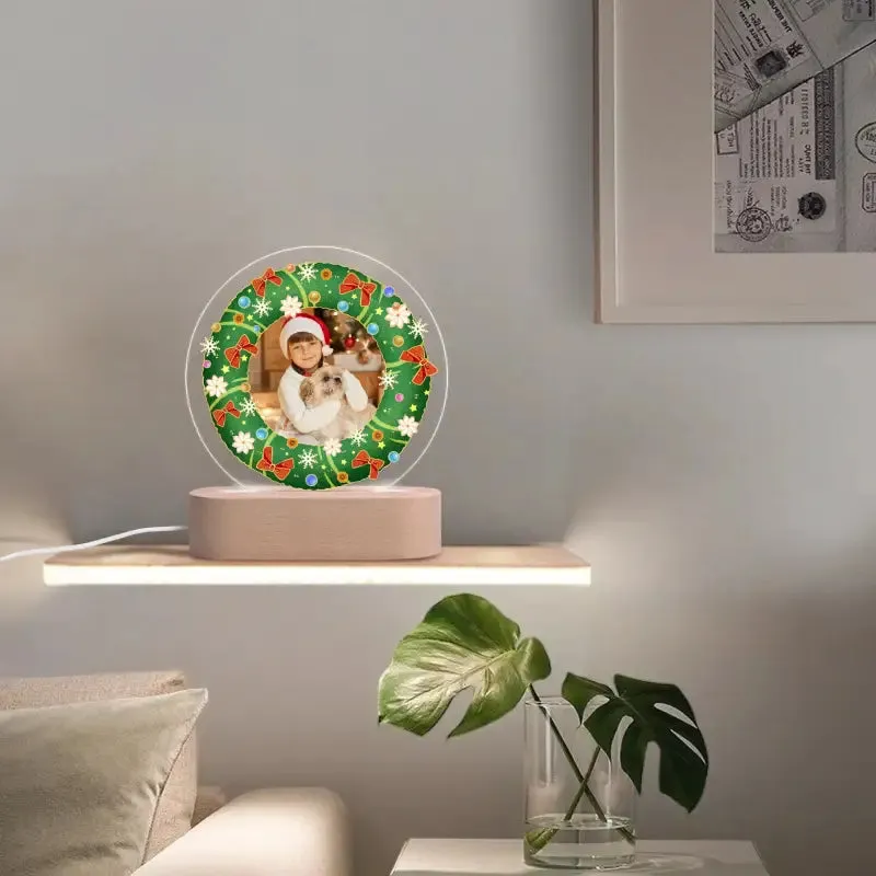 Personalised Acrylic Round Lamp Night Light for Unique Home Decor