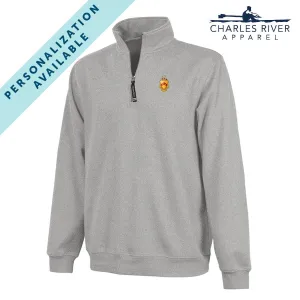Phi Tau Embroidered Crest Gray Quarter Zip
