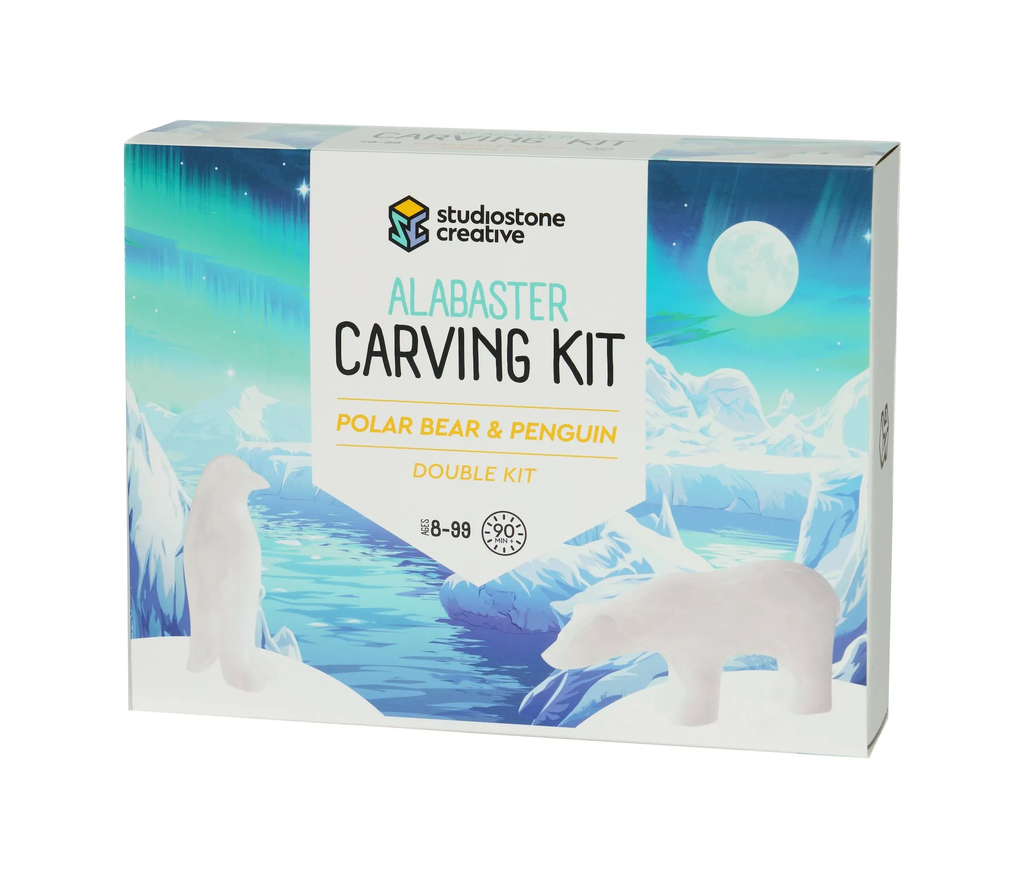 Polar Bear & Penguin Double Alabaster Carving Kit by Studiostone Creative