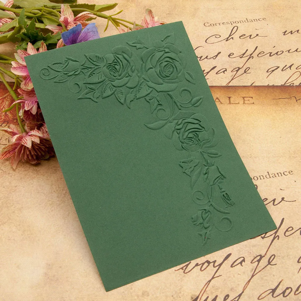 Poppy Crafts 3D Embossing Folder #127 - Rose Corner